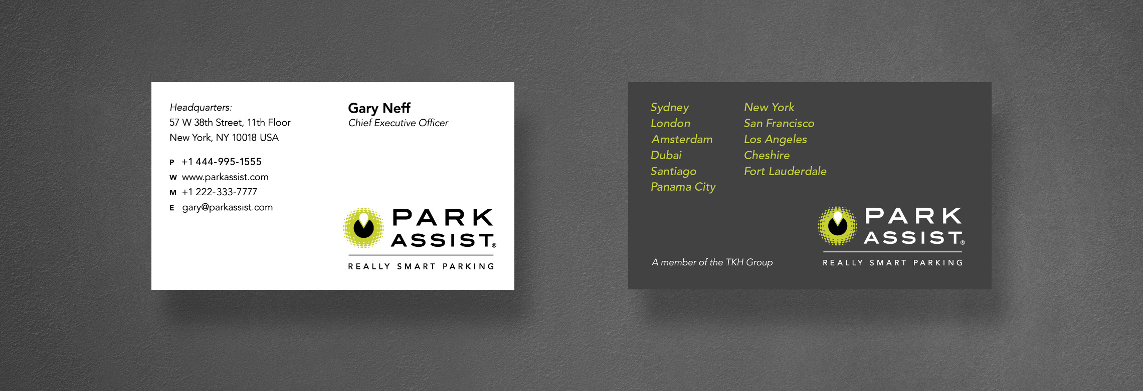 Park Assist business card design